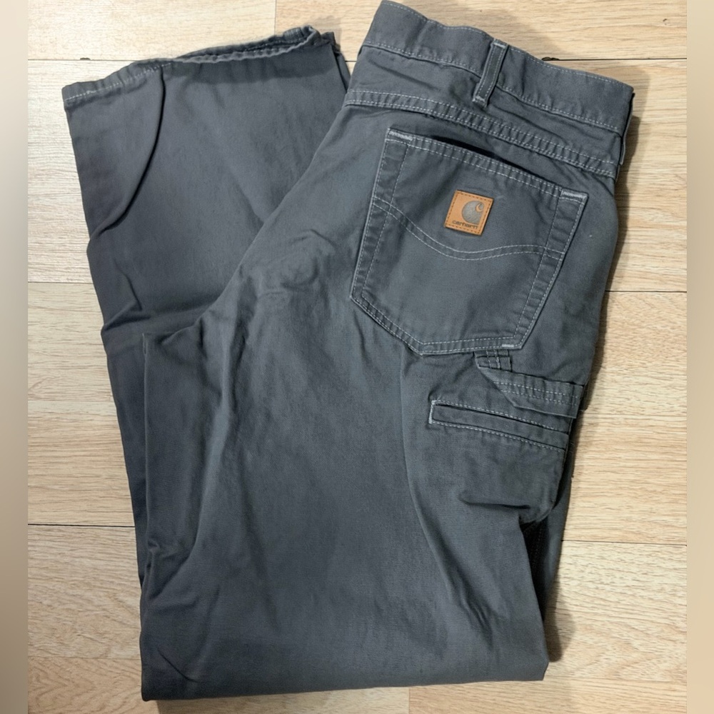 Carhartt Men’s Gray Cargo Work Pants - Utility Pocket Design